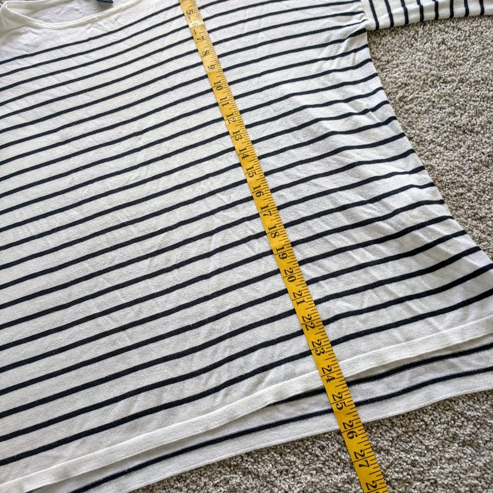 H&M White and Black Striped Lightweight Sweater - Picture 7 of 7